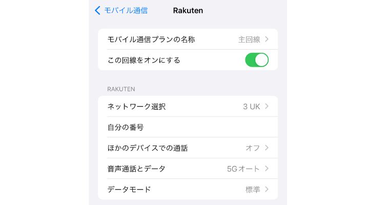 ロンドンでの楽天モバイル